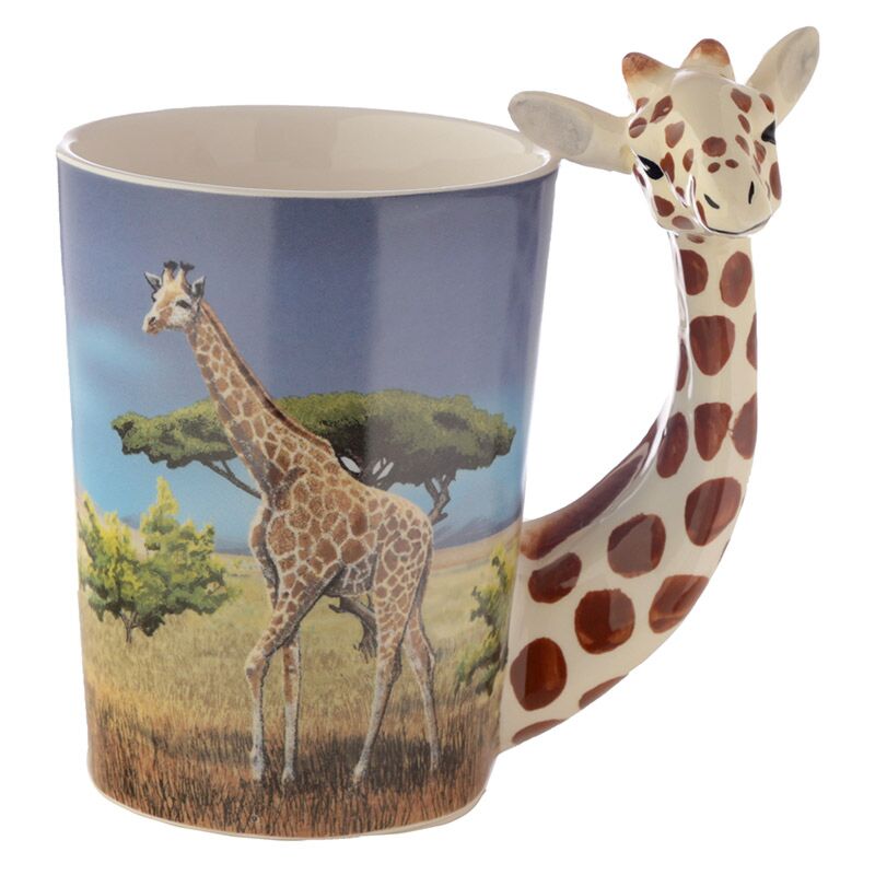 Load image into Gallery viewer, Giraffe - gevormd handvat keramiek mok
