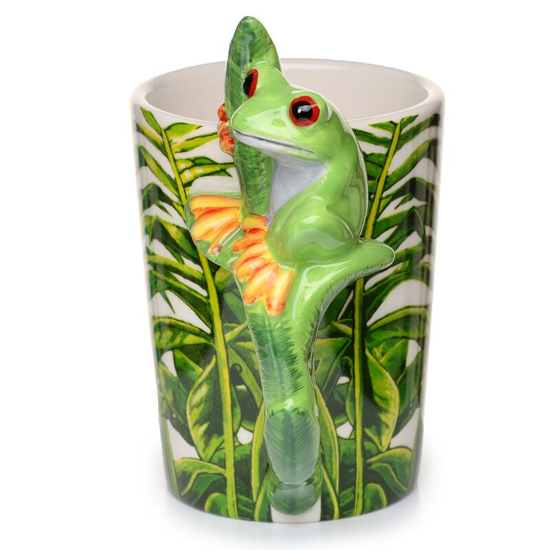 Load image into Gallery viewer, Boomkikker - gevormd handvat keramiek mok
