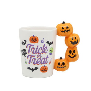 Spooky trick or treat pompoen gevormd handvat mok