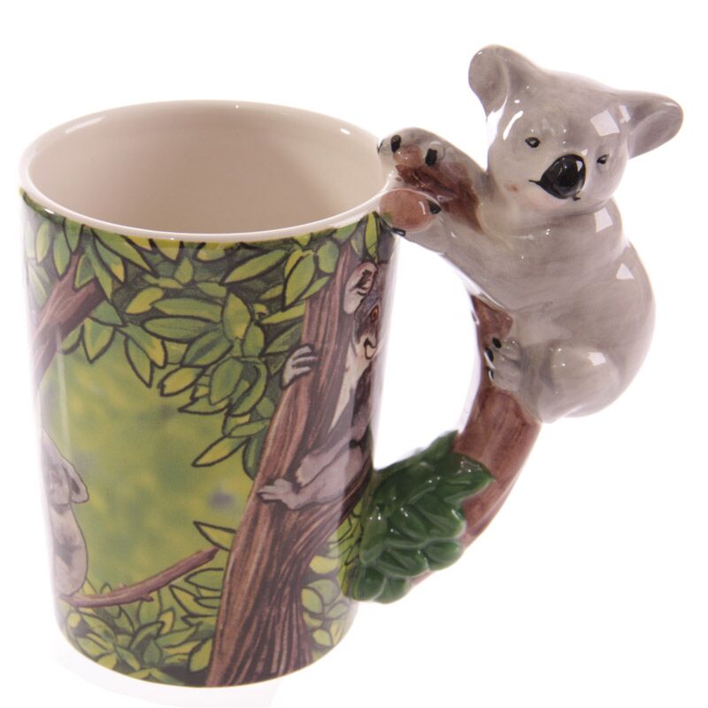 Load image into Gallery viewer, Wit koala - gevormd handvat keramiek mok
