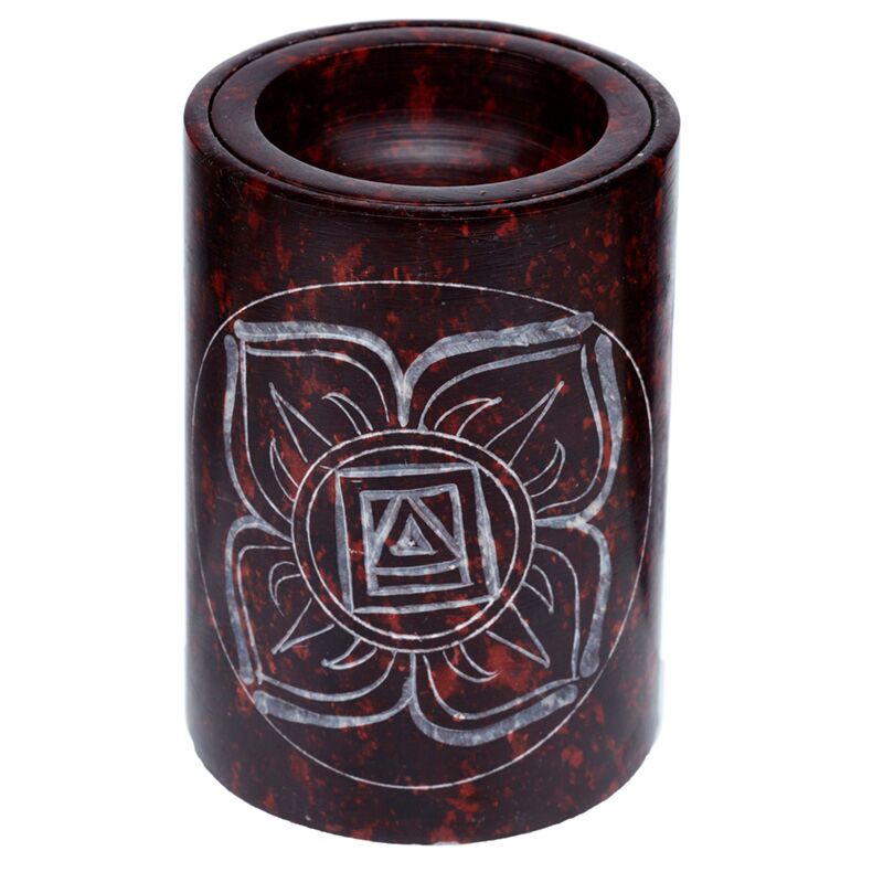 Load image into Gallery viewer, Rode zeepsteen gesneden chakra geurbrander
