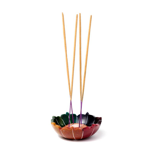 Zeepsteen chakra lotus wierookhouder schaaltje