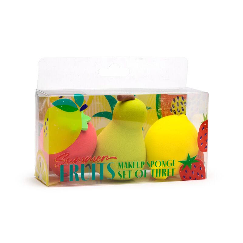 Load image into Gallery viewer, Zomerfruit set van 3 makeup sponsjes

