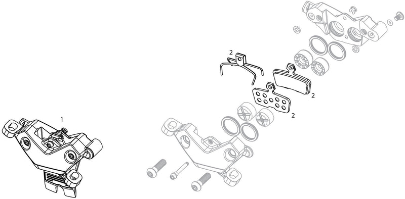 Load image into Gallery viewer, Sram schijfrem db8 stealth disc brake db8 stealth rear 2000mm
