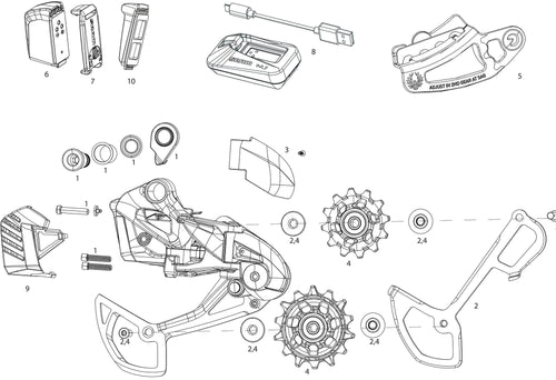 Sram achterderailleur gx eagle axs rear derail. gx eagle axs 12sp lunar