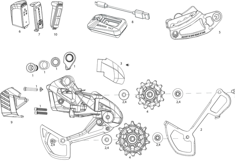 Load image into Gallery viewer, Sram achterderailleur gx eagle axs rear derail. gx eagle axs 12sp lunar
