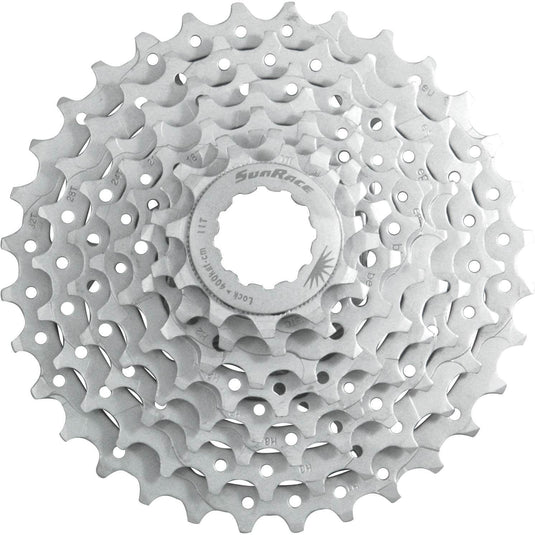 Spanninga sunrace cassette csm66 8v 11-32t nikkel zilver (10st)