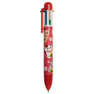 Maneki neko gelukskat meerkleurige pen (6 kleuren)