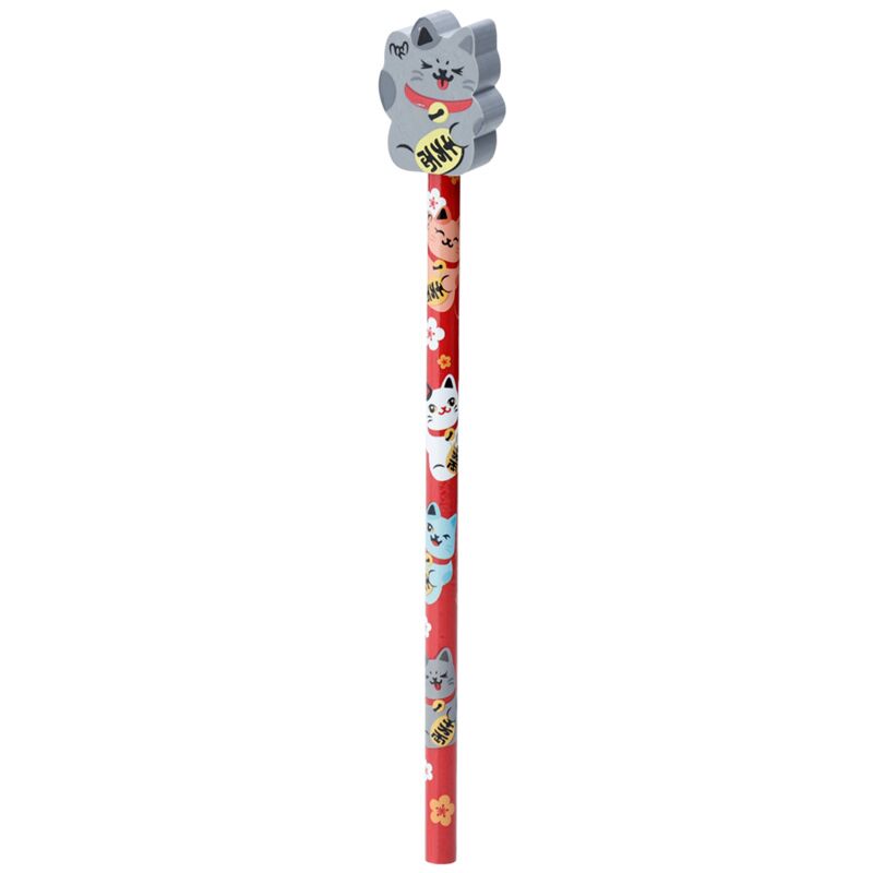 Load image into Gallery viewer, Maneki neko gelukskat - gum potlood
