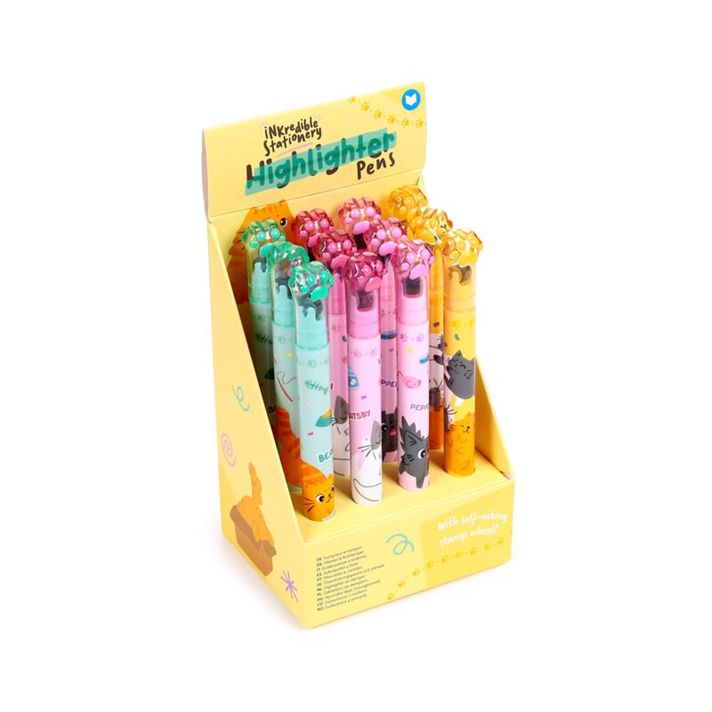 Load image into Gallery viewer, Beans co katten 2-in-1 highlighter stempelwiel pen
