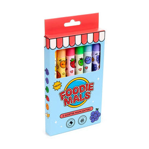 Foodiemals fruit uitwisbare highlighter set van 6 met geur inkt