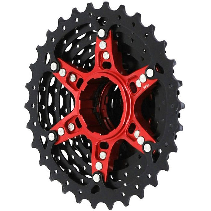 Load image into Gallery viewer, Rockmachine sunrace cassette csrz800 12v 11-36t zwart rood

