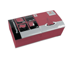 Servet bordeaux rood cellulose 2 laags 33 cm 1 4 vouw fasana (250 stuks)