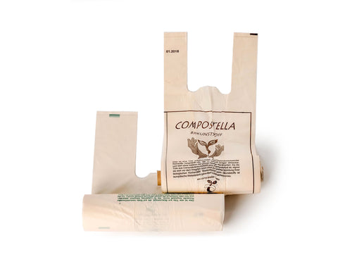 Compostella boodschappentasjes bioplastic 24l - 100 stuks op rol