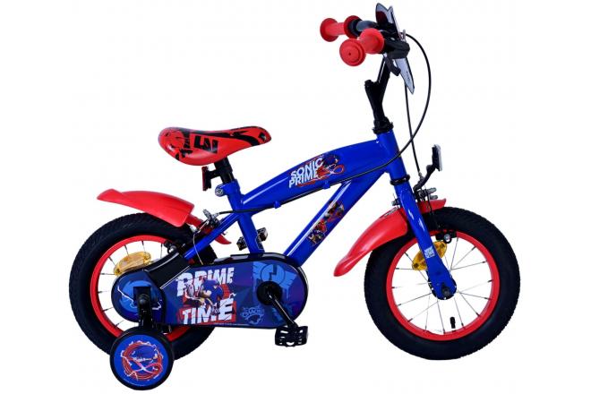 Load image into Gallery viewer, Sonic prime kinderfiets - jongens - 12 inch - blauw rood - twee handremmen
