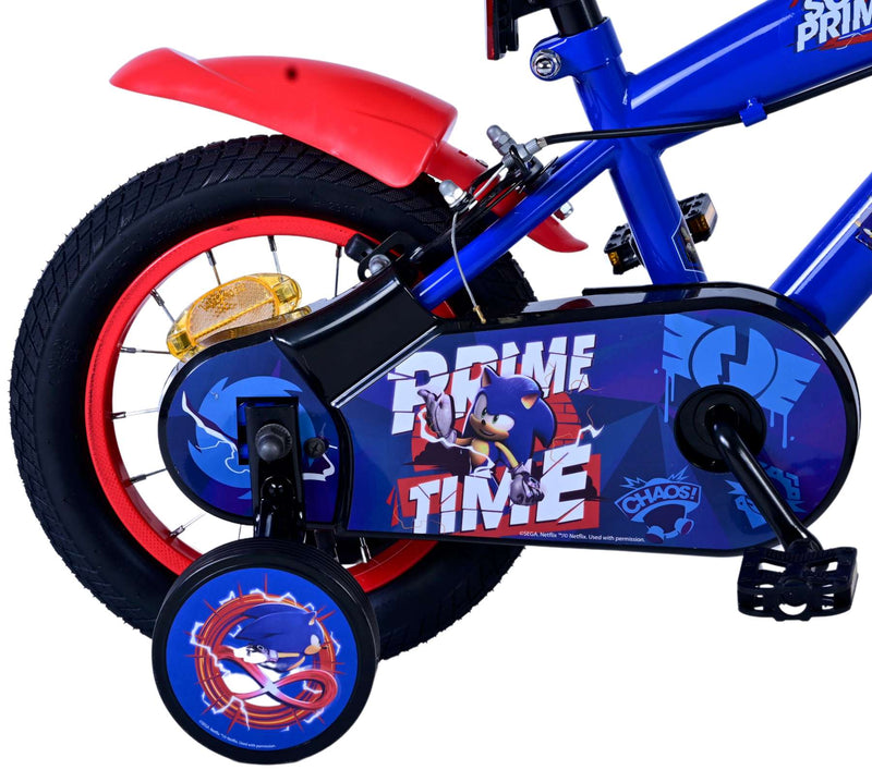 Load image into Gallery viewer, Sonic prime kinderfiets - jongens - 12 inch - blauw rood - twee handremmen
