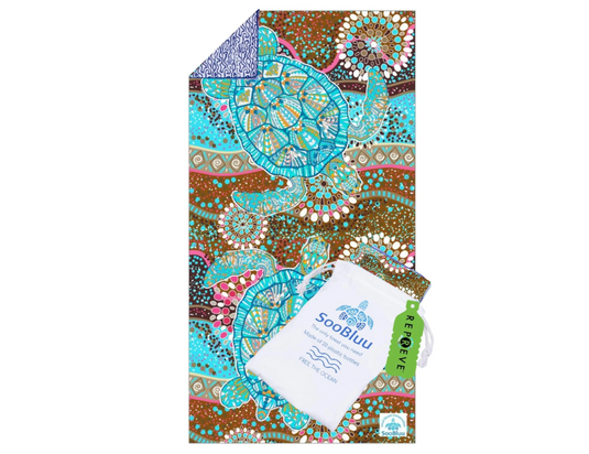 Soobluu strandlaken xl - turtle - 100x190cm
