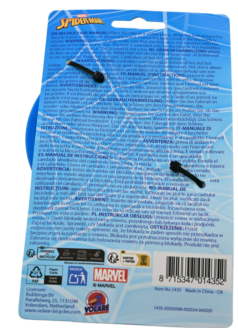 Load image into Gallery viewer, Spiderman kabelslot blauw rood
