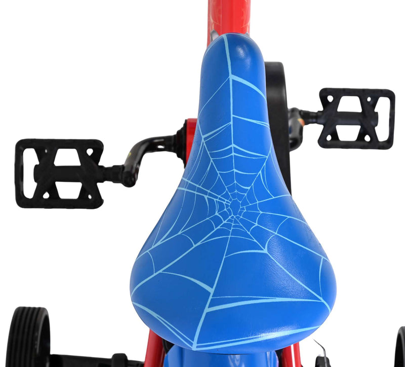 Load image into Gallery viewer, Spiderman spider-man kinderfiets - jongens - 12 inch - blauw rood - twee handremmen
