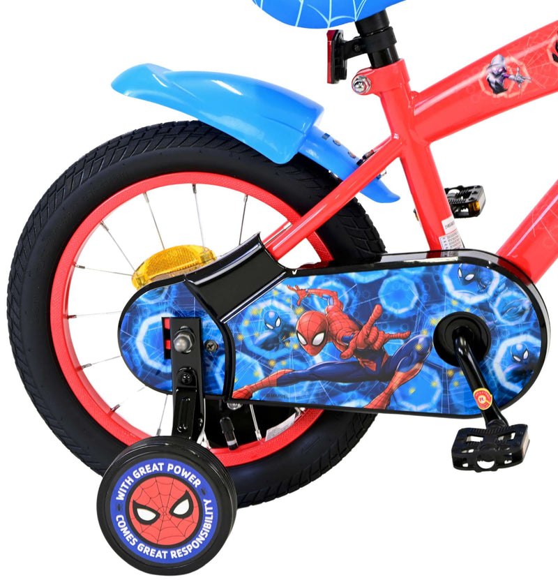 Afbeelding laden in galerijviewer, Spiderman marvel spider-man kinderfiets - jongens - 14 inch - rood blauw
