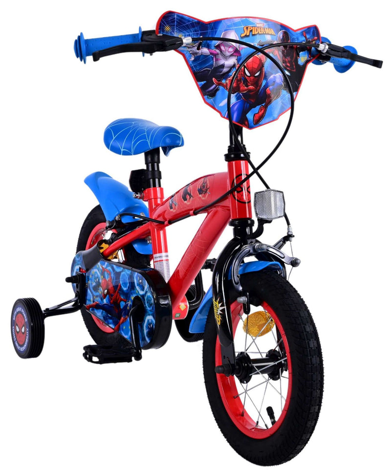 Load image into Gallery viewer, Ultimate Spider-Man Kinderfiets - Jongens - 12 inch - Blauw Rood - Twee handremmen
