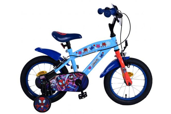 Spidey Kinderfiets - Jongens - 14 inch - Blauw Rood - Twee handremmen