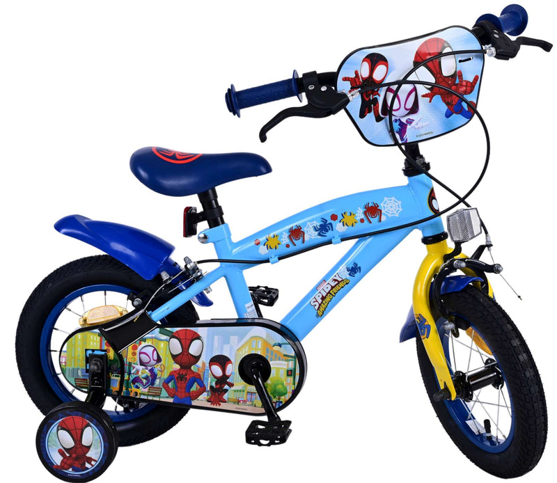 Load image into Gallery viewer, Spidey and his amazing friends Spidey Kinderfiets Jongens 12 inch Blauw Twee handremmen

