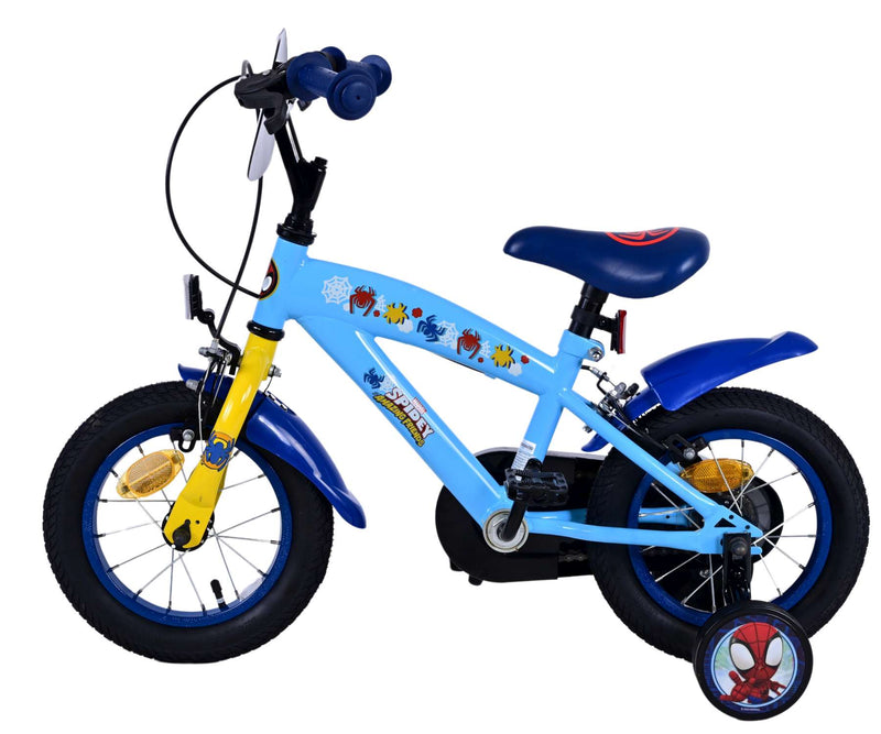 Load image into Gallery viewer, Spidey and his amazing friends Spidey Kinderfiets Jongens 12 inch Blauw Twee handremmen
