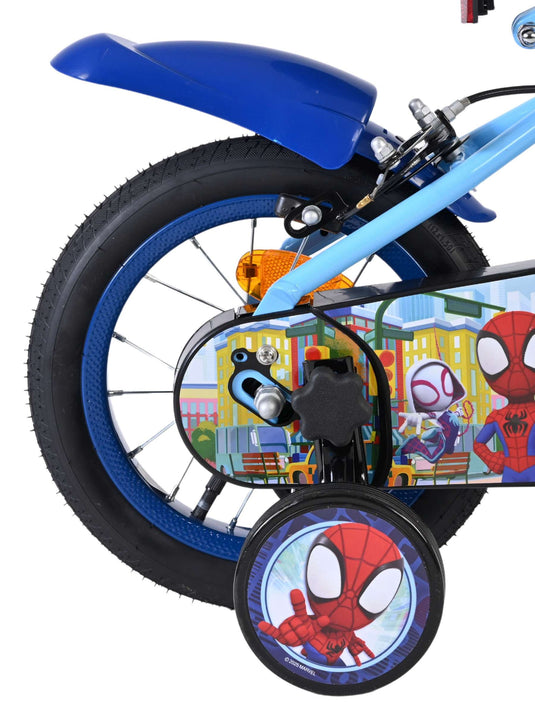 Spidey und seine tollen freunde spidey kinderfiets - jongens - 12 inch - blauw - twee handremmen