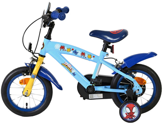 Spidey und seine tollen freunde spidey kinderfiets - jongens - 12 inch - blauw - twee handremmen
