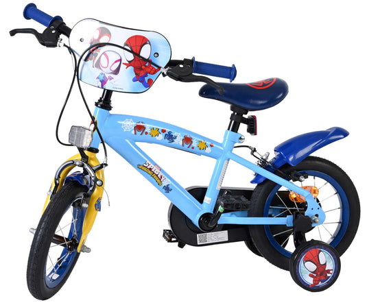 Spidey und seine tollen freunde spidey kinderfiets - jongens - 12 inch - blauw - twee handremmen