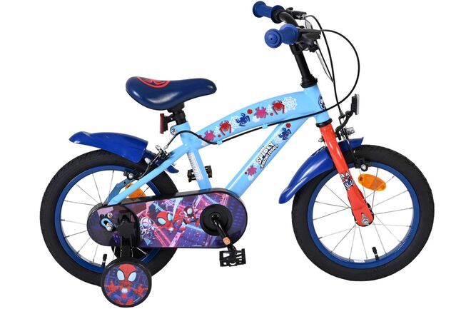 Load image into Gallery viewer, Spidey und seine tollen freunde spidey kinderfiets - jongens - 14 inch - blauw rood - twee handremmen
