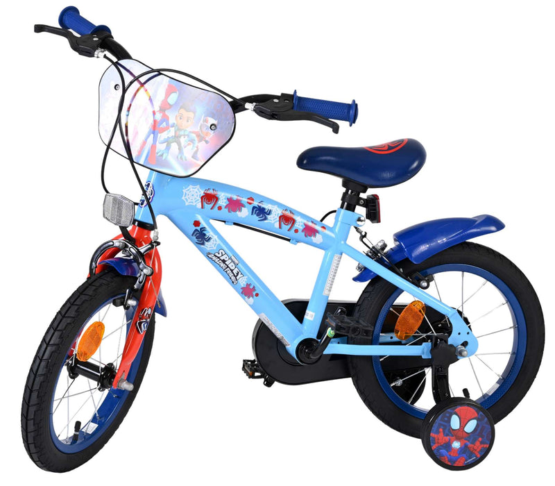 Load image into Gallery viewer, Spidey und seine tollen freunde spidey kinderfiets - jongens - 14 inch - blauw rood - twee handremmen
