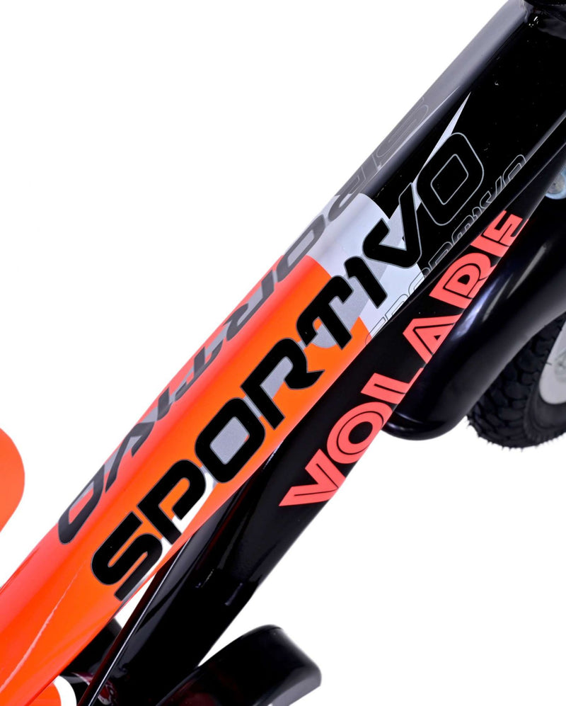 Load image into Gallery viewer, Volare Sportivo Kinderfiets Jongens 14 inch Neon Oranje Zwart Twee Handremmen
