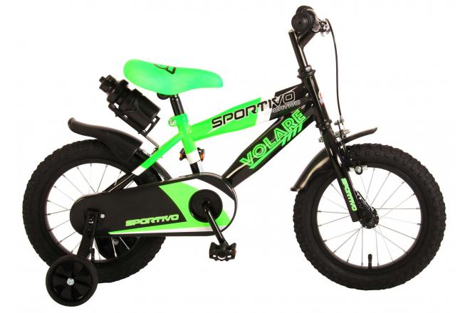 Load image into Gallery viewer, Volare Sportivo Kinderfiets Jongens 14 inch Neon Groen Zwart 95% afgemonteerd
