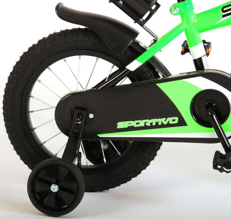 Load image into Gallery viewer, Volare Sportivo Kinderfiets Jongens 14 inch Neon Groen Zwart 95% afgemonteerd
