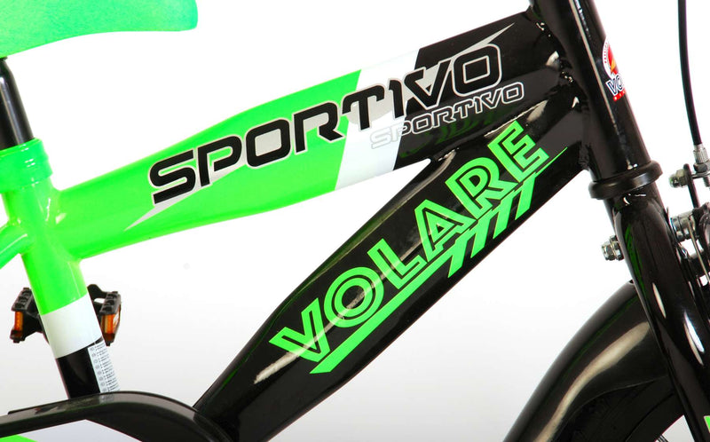 Load image into Gallery viewer, Volare Sportivo Kinderfiets Jongens 14 inch Neon Groen Zwart 95% afgemonteerd

