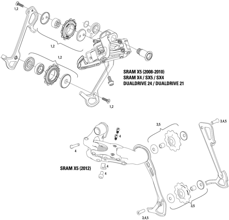 Load image into Gallery viewer, Sram schaltwerk x5 rear derail. x5 10-sp long cage b
