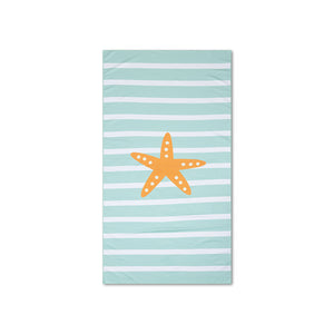 Stars | groen witte microvezel strandlaken 170 x 90 cm