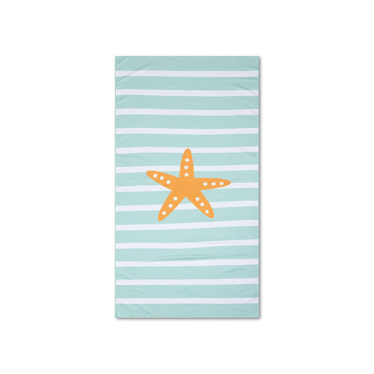 Stars | groen witte microvezel strandlaken 170 x 90 cm