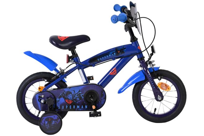 Load image into Gallery viewer, Superman kinderfiets - jongens - 12 inch - blauw - twee handremmen
