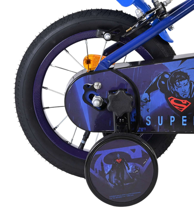 Load image into Gallery viewer, Superman kinderfiets - jongens - 12 inch - blauw - twee handremmen
