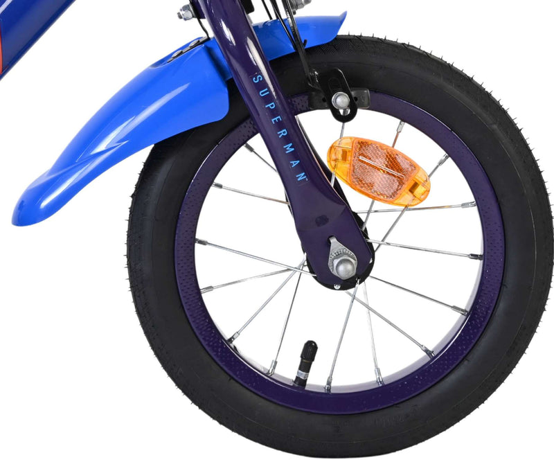 Load image into Gallery viewer, Superman kinderfiets - jongens - 12 inch - blauw - twee handremmen
