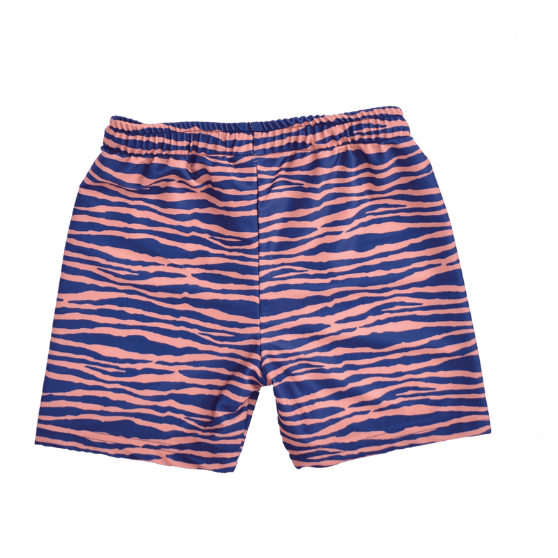 Load image into Gallery viewer, Vibrant stripes | blauw oranje uv zwemboxer jongens
