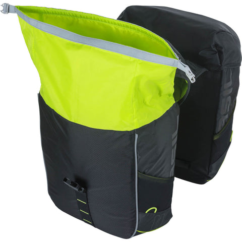 Basil Miles Double bag dubbele tas 32L Black lime 17751