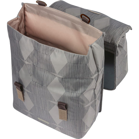 Basil dubbele fietstas Elegance 40l taupe