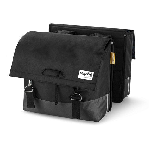 Load image into Gallery viewer, Urban Proof Dubbele Fietstas 55L Zwart Grijs - Gerecycled RPET
