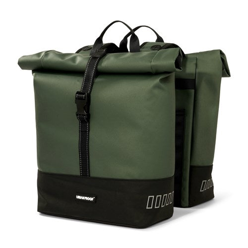 Urbanproof urban proof rolltop dubbeltas 38l groen recycled