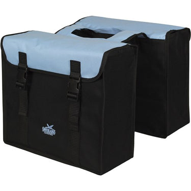 Greenlands dubbele fietstas 34 liter 37 x 33 x 14cm (2x) - zwart lichtblauw