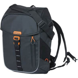 Basil Miles Tarpaulin fietsrugzak Nordlicht - Waterdichte zwarte rugzak voor fietsers - 17L - Unisex - Sportief - Zwart